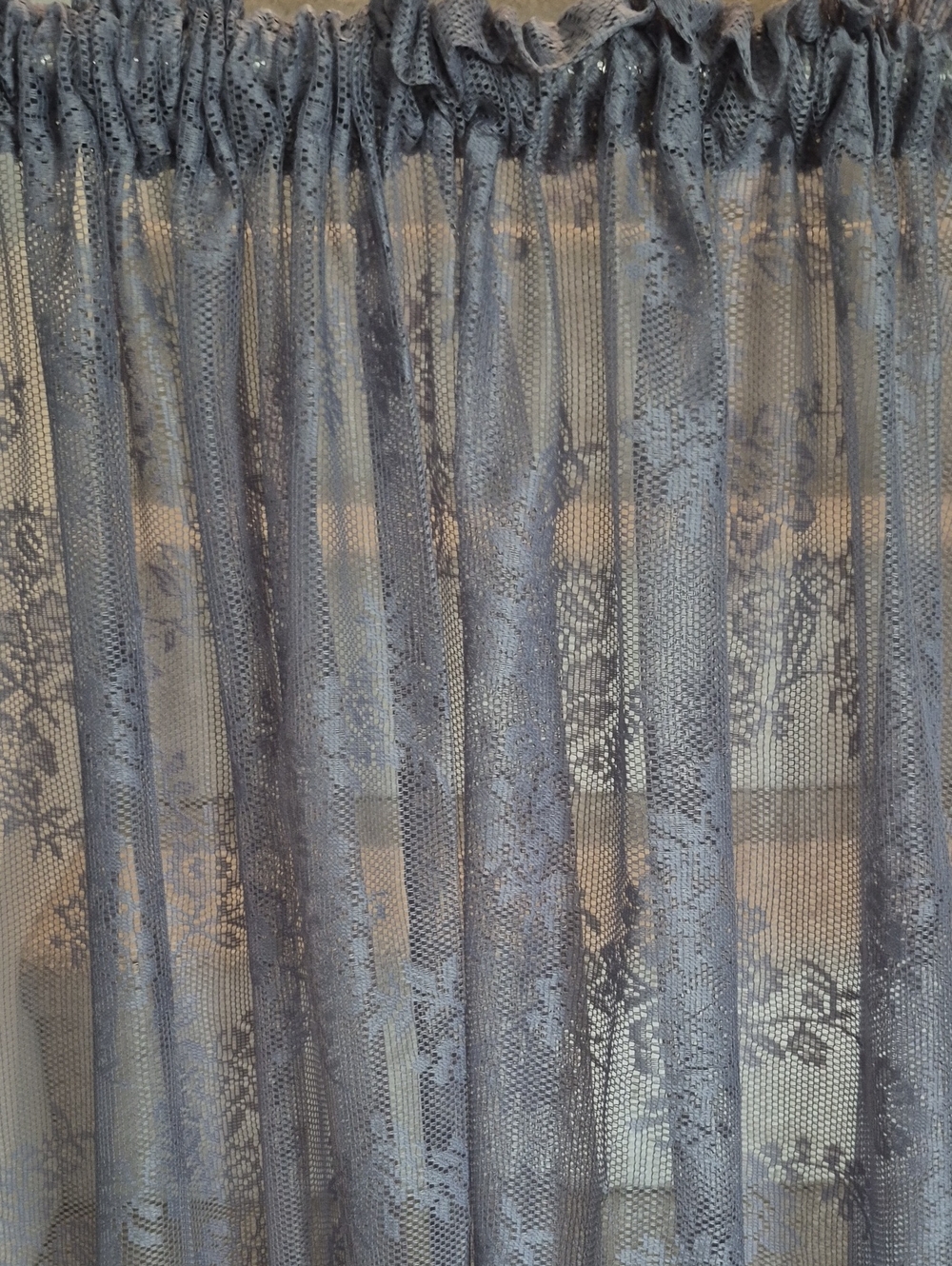 UrbanLotus Sheer Lace Floral Curtain Panel Silvery Gray 56x96
